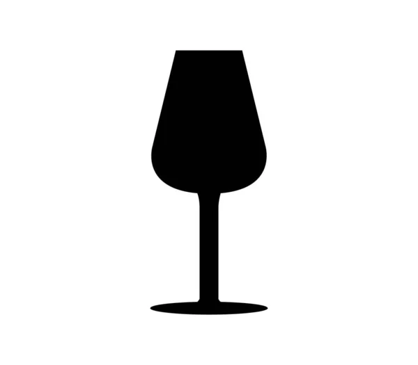 Icona Vetro Vino Illustrato Vettore Sfondo Bianco — Vettoriale Stock