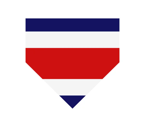 Costa Rica Vlajka Bílém Pozadí — Stockový vektor