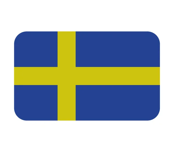 Schwedische Flagge Auf Weißem Hintergrund — Stockvektor