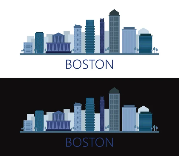 Boston Skyline Vector Illustration — 스톡 벡터