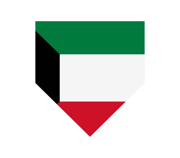 Vlag Van Koeweit Witte Achtergrond — Stockvector