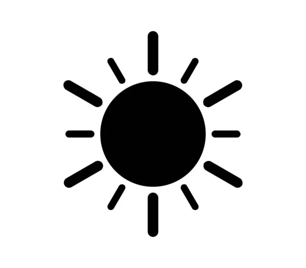 Sonnensymbol Vektor Auf Weißem Hintergrund Dargestellt — Stockvektor