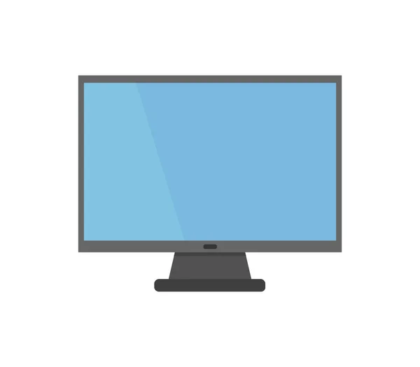 Icona Monitor Computer Sfondo Bianco — Vettoriale Stock
