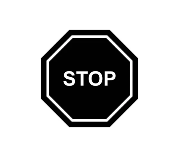 Stop Ikon Fehér Háttér — Stock Vector