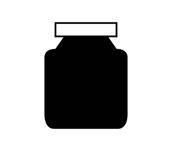 Icono Jar Fondo Blanco — Vector de stock