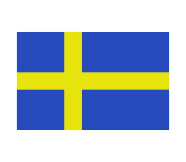 Bandera Sueca Sobre Fondo Blanco — Vector de stock