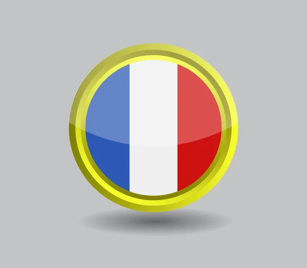 Bandiera Francia Sfondo Bianco — Vettoriale Stock