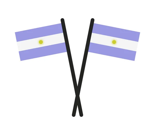 Banderas Argentinas Sobre Fondo Blanco — Archivo Imágenes Vectoriales