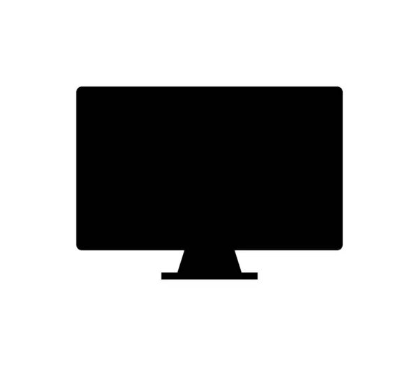 Számítógép Monitor Lapos Ikon Fehér Háttér Vektor Illusztráció — Stock Vector