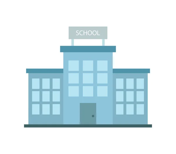 School Icon White Background — Stock Vector