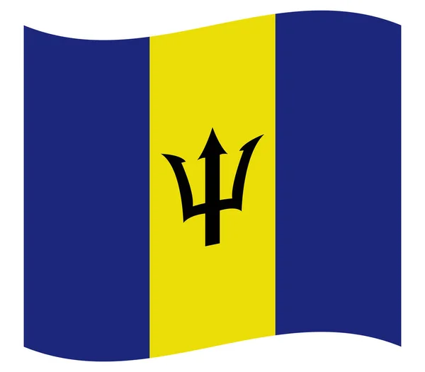 Barbados Flagga Vit Bakgrund — Stock vektor