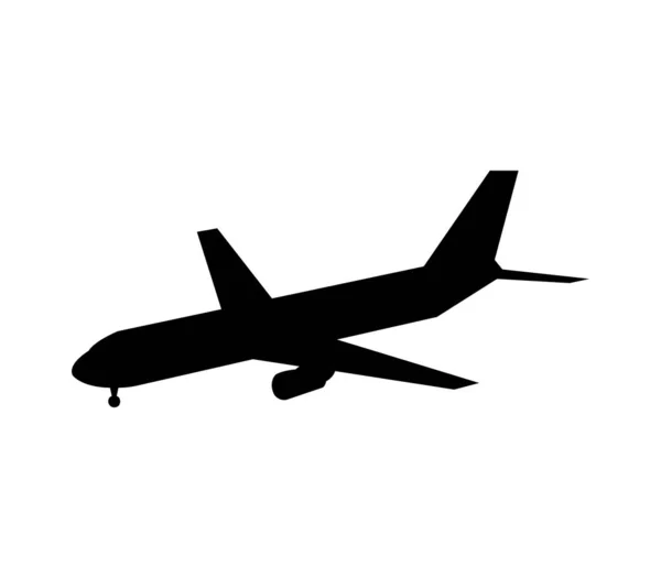 白い背景にベクトルで描かれた飛行機のアイコンは — ストックベクタ