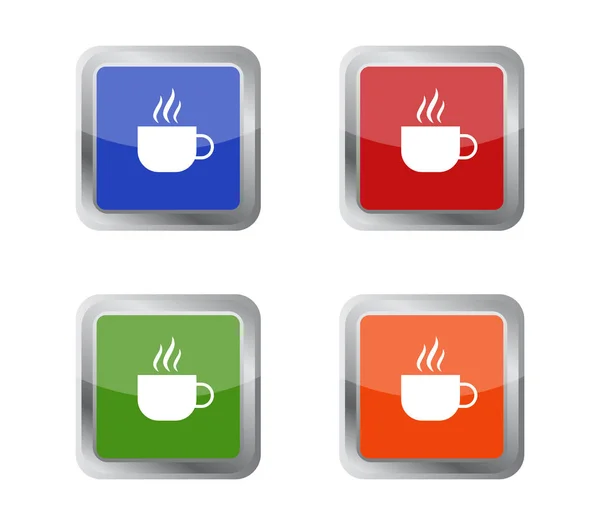 Coffee Cup Icon White Background — Stock Vector