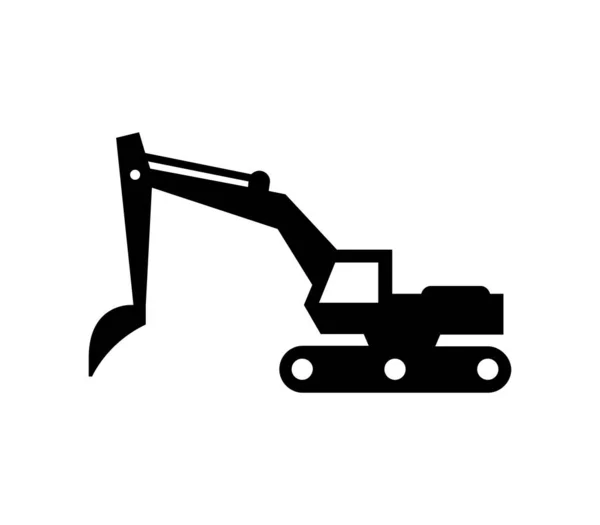 Excavator Icon Illustrated Vector White Background — Stock Vector