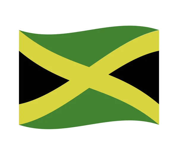 Jamaica Flagga Vit Bakgrund — Stock vektor