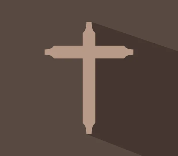 Icona Della Croce Religiosa Sfondo Bianco — Vettoriale Stock