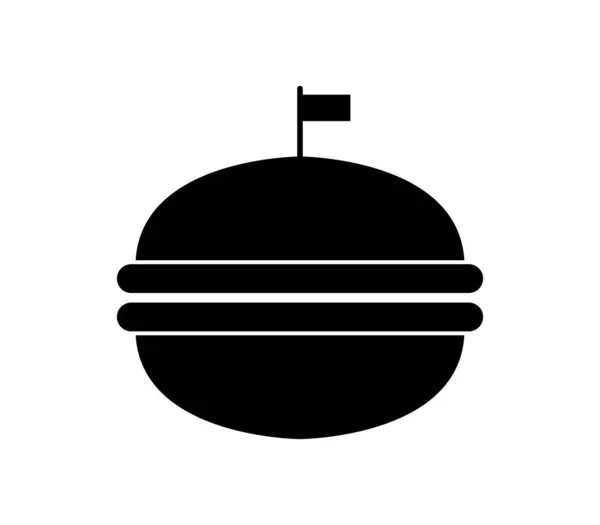 Icona Hamburger Sfondo Bianco — Vettoriale Stock