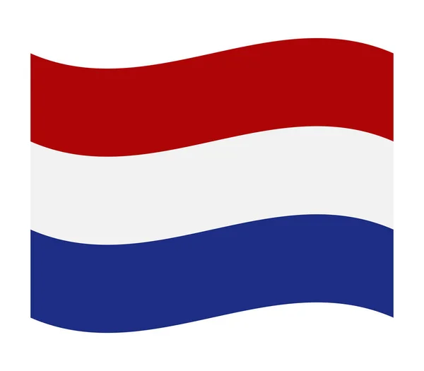 Bandiera Olandese Sfondo Bianco — Vettoriale Stock