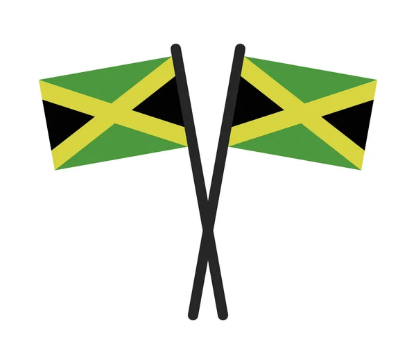 Jamaica Flaggor Vit Bakgrund — Stock vektor