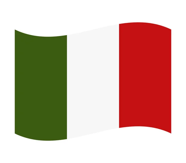 Italiaanse Vlag Witte Achtergrond — Stockvector