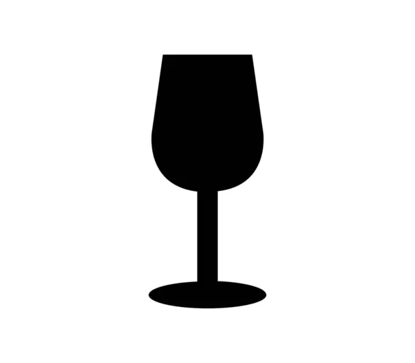 Icona Vetro Vino Illustrato Vettore Sfondo Bianco — Vettoriale Stock