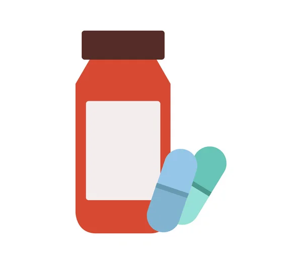 Pills Icon White Background — Stock Vector