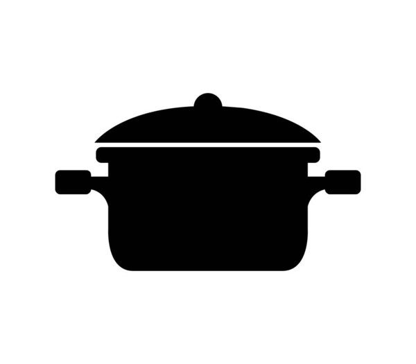 Cooking pot flat icon on white background, vector illustration 