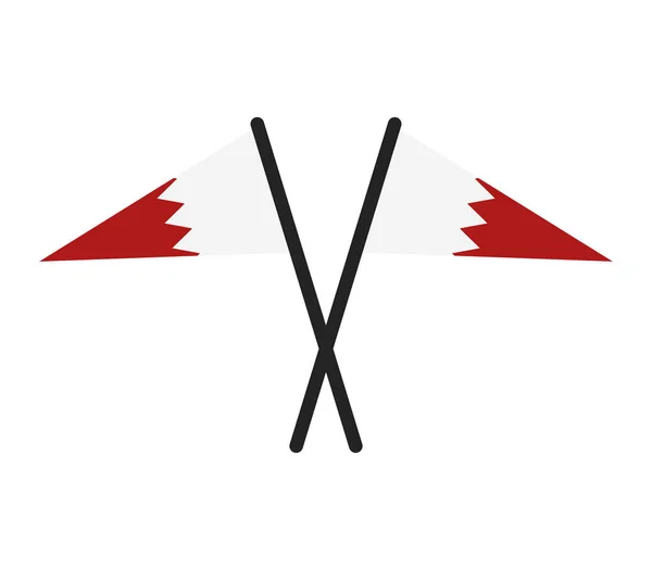 Bahrain Vlag Witte Achtergrond — Stockvector