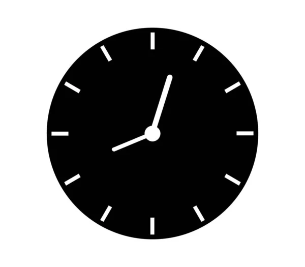 Icono Plano Reloj Pared Sobre Fondo Blanco Ilustración Vectorial — Vector de stock