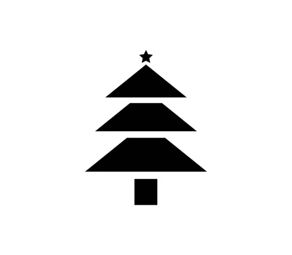 Icône Arbre Noël Illustré Vecteur Sur Fond Blanc — Image vectorielle