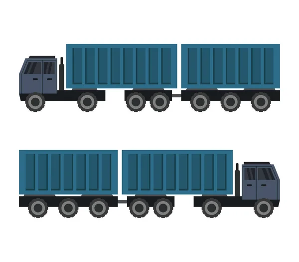Behållare Lastbil Vit Bakgrund — Stock vektor
