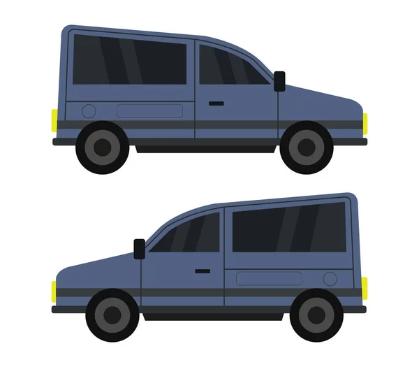 Furgonetas Coches Sobre Fondo Blanco — Archivo Imágenes Vectoriales