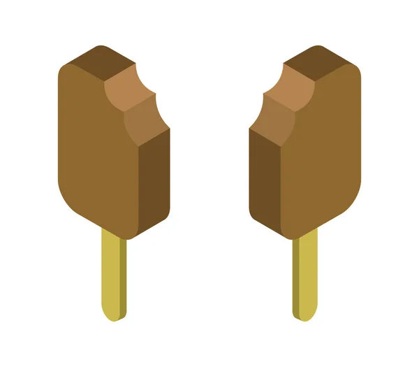 Icono Helado Sobre Fondo Blanco — Vector de stock