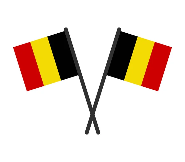 Drapeaux Belgium Sur Fond Blanc — Image vectorielle