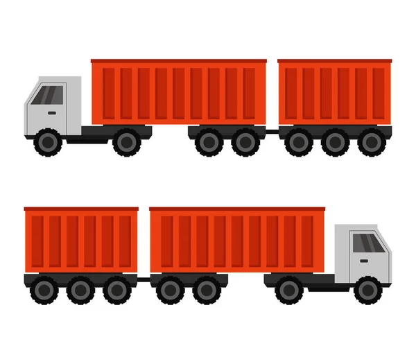 Container Truck Een Witte Achtergrond — Stockvector