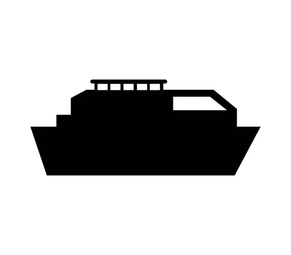 白い背景のベクトルに描かれたボートのアイコンは — ストックベクタ