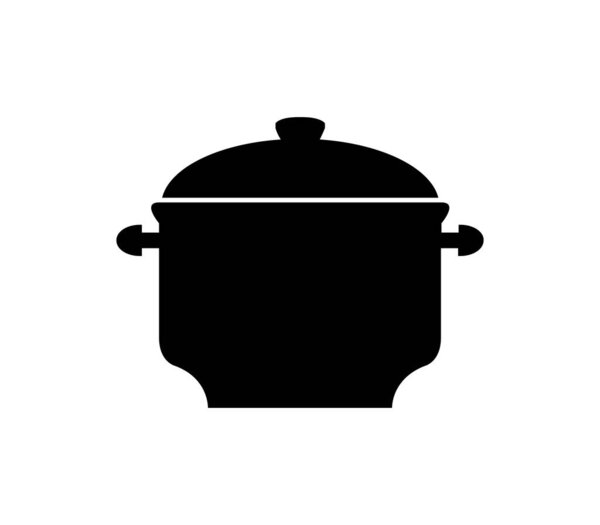 Cooking pot icon over white background. Vector illustration