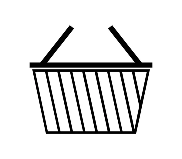 Shopping Basket Icon Illustrated Vector White Background — Stock Vector