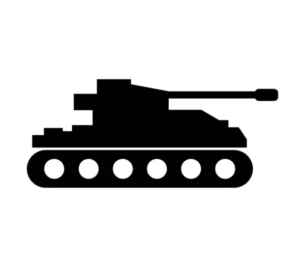 Tank Ikon Illustrerad Vektor Vit Bakgrund — Stock vektor