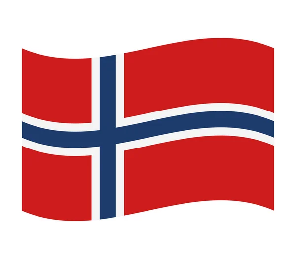Norsko Vlajka Bílém Pozadí — Stockový vektor
