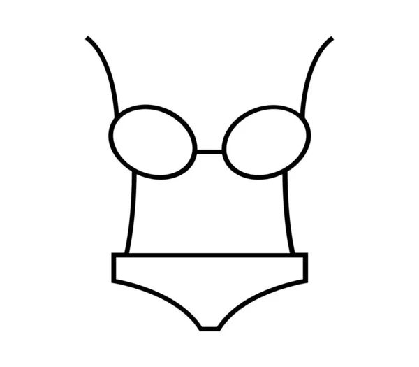 Ícone Swimwear Ilustrado Fundo Branco — Vetor de Stock