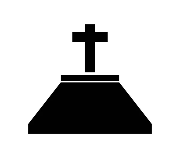 Ikona Cmentarza Białym Tle — Wektor stockowy