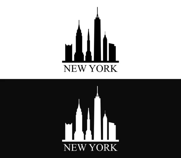 New York Skyline Auf Weißem Hintergrund — Stockvektor