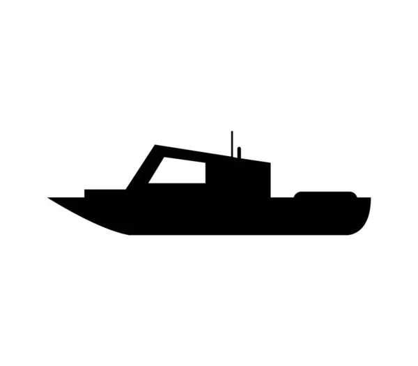 Båt Ikon Illustrerad Vektor Vit Bakgrund — Stock vektor