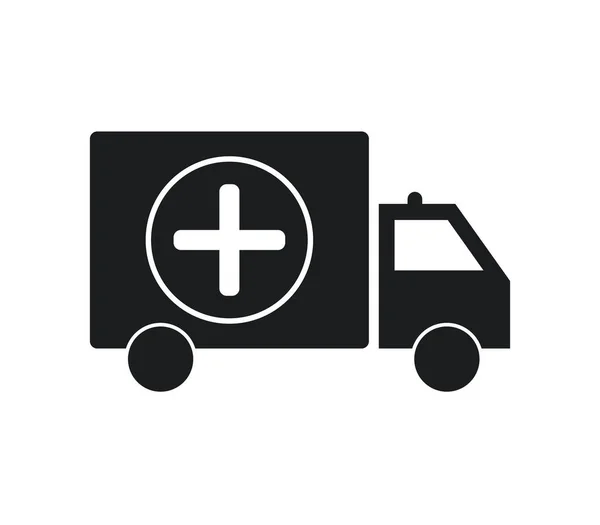 Icono Ambulancia Fondo Blanco — Vector de stock