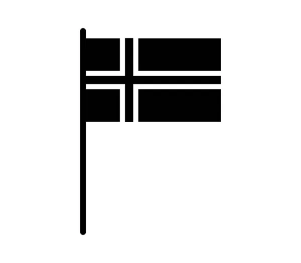 Bandera Norway Sobre Fondo Blanco — Vector de stock