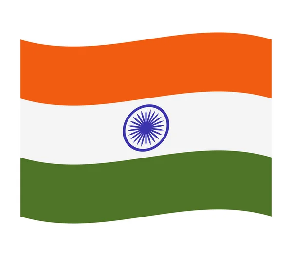 Beyaz Zemin Üzerine Hindistan Bayrağı — Stok Vektör