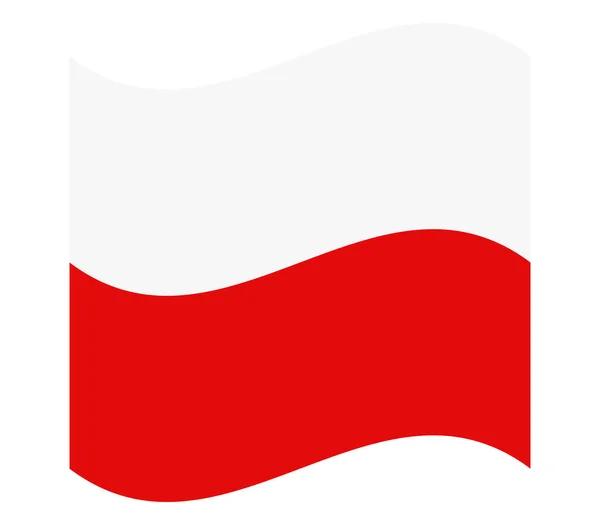 Poland Flagga Vit Bakgrund — Stock vektor