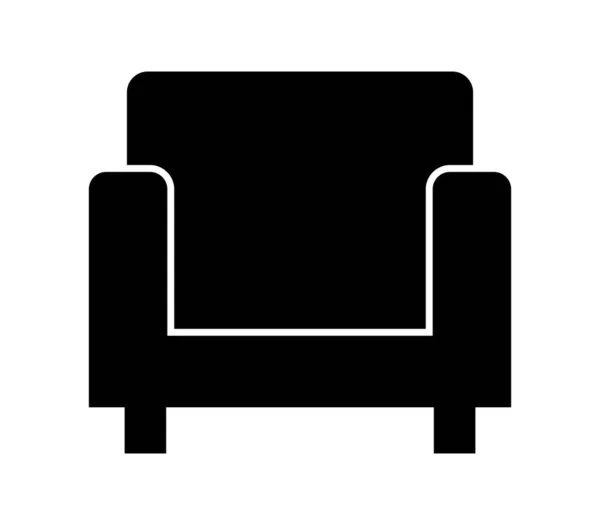 Καρέκλα Εικονίδιο Άσπρο Φόντο — Διανυσματικό Αρχείο