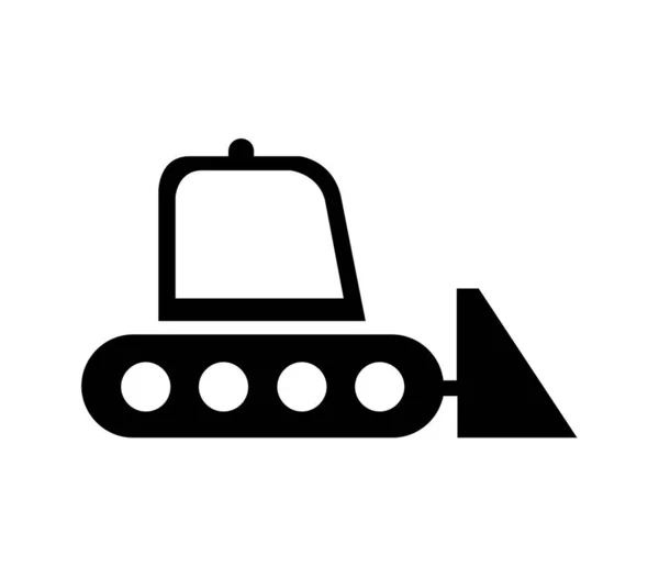 白い背景のベクトルに示されている掘削機のアイコン — ストックベクタ
